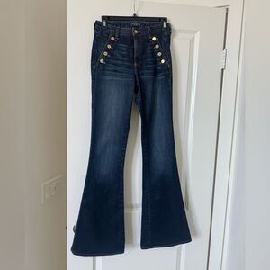 Navy Blue Flared Women Jeans